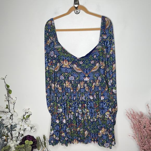 BLACKMILK Strawberry Thief Blue Sweet Frill Dress Limited Edition Sz XL {3D18} - Picture 5 of 7